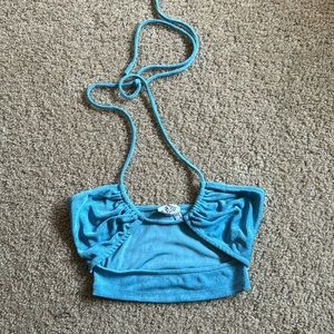 Aqua blue crop top